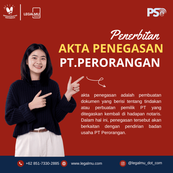 Akta Penegasan Pendirian PT Perorangan